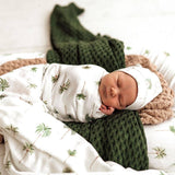 GREEN PALM MUSLIN WRAP