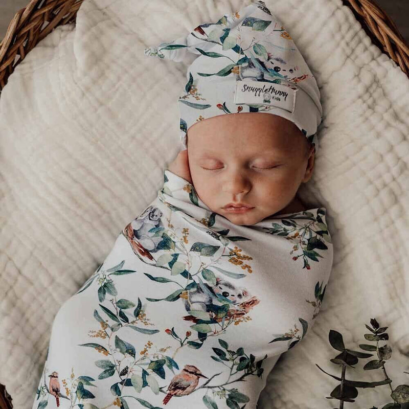 EUCALYPT SNUGGLE SWADDLE & BEANIE SET