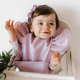 LAVENDER FRILL WATERPROOF SNUGGLE BIB