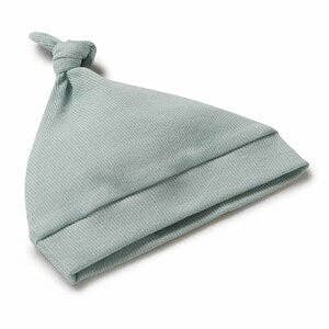 SAGE RIBBED KNOTTED BEANIE