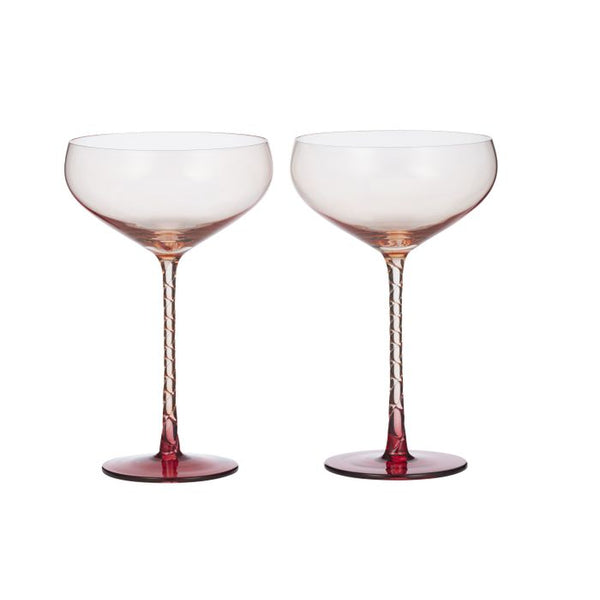 SOHO COUPE GLASSES - PEACH SET OF 2